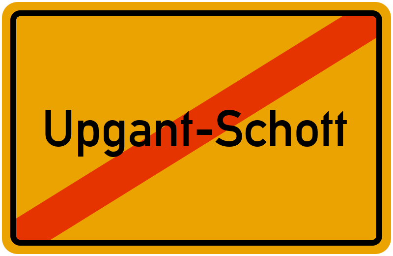 Ortsschild Upgant-Schott