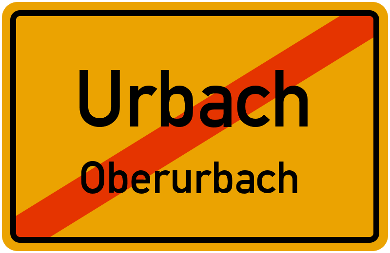 Ortsschild Urbach