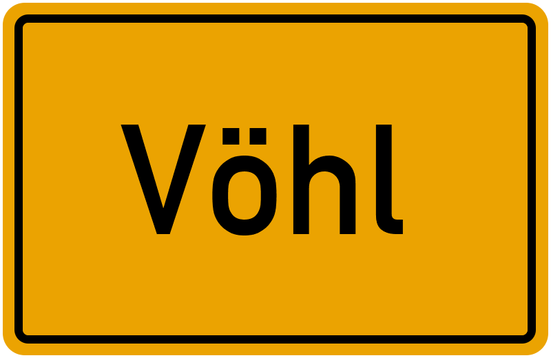 Ortsschild Vöhl
