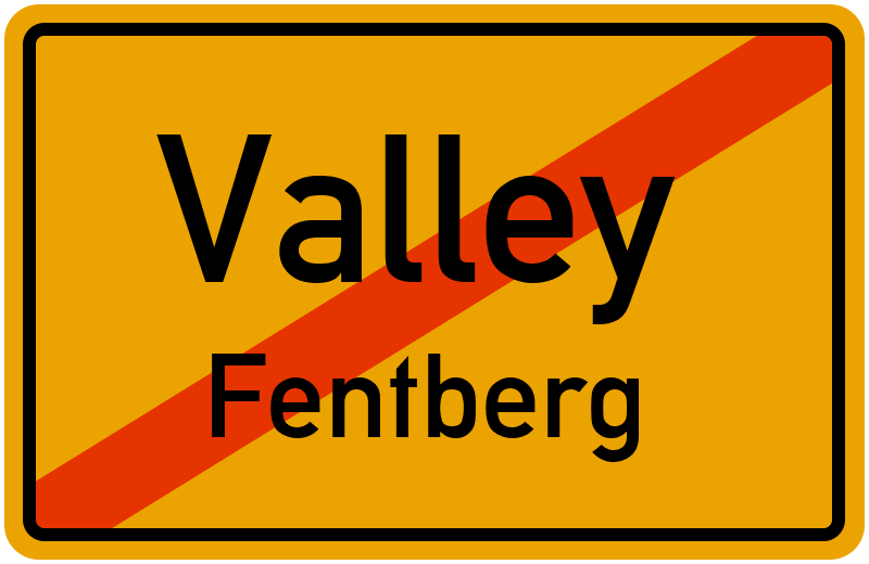 Ortsschild Valley