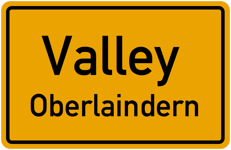 Ortsschild Valley