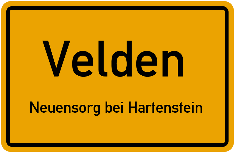 Ortsschild Velden