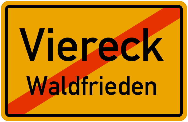 Ortsschild Viereck