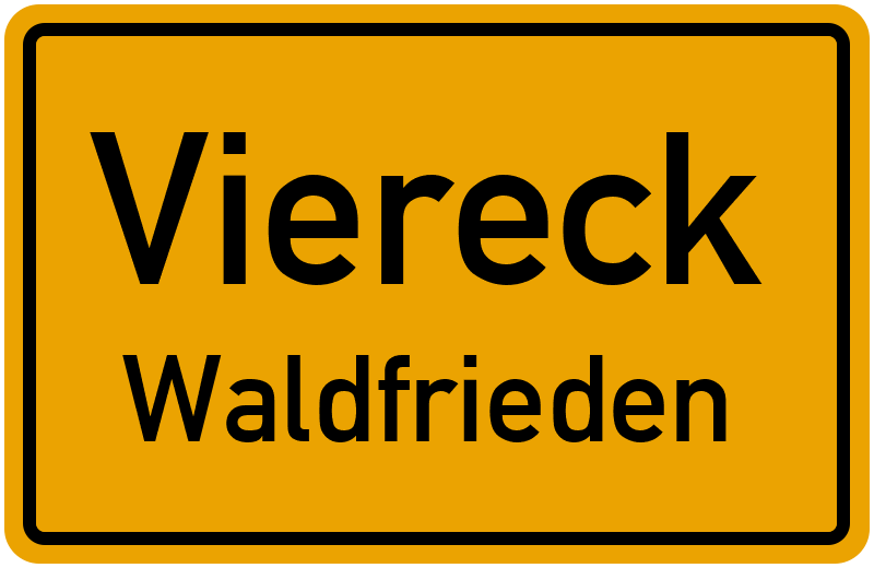 Ortsschild Viereck