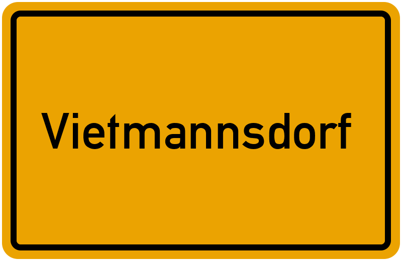 Ortsschild Vietmannsdorf