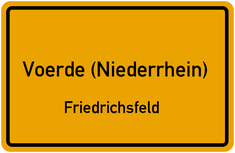 Ortsschild Voerde (Niederrhein)