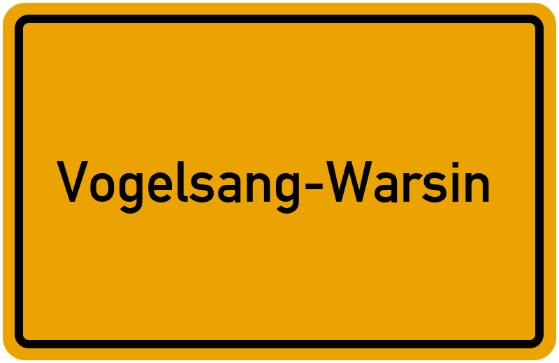 Ortsschild Vogelsang-Warsin