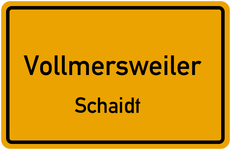 Ortsschild Vollmersweiler