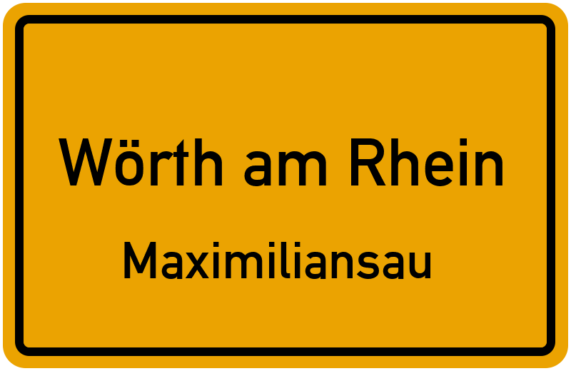 Ortsschild Wörth am Rhein