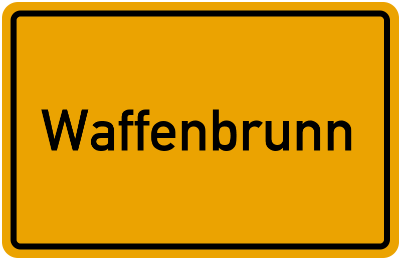 Ortsschild Waffenbrunn