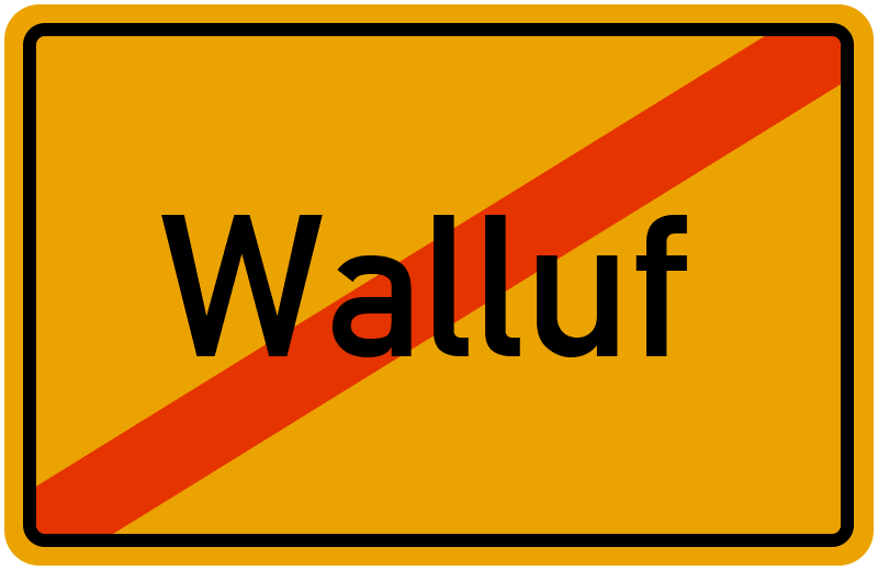 Ortsschild Walluf