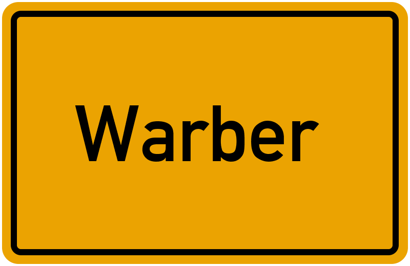 Ortsschild Warber