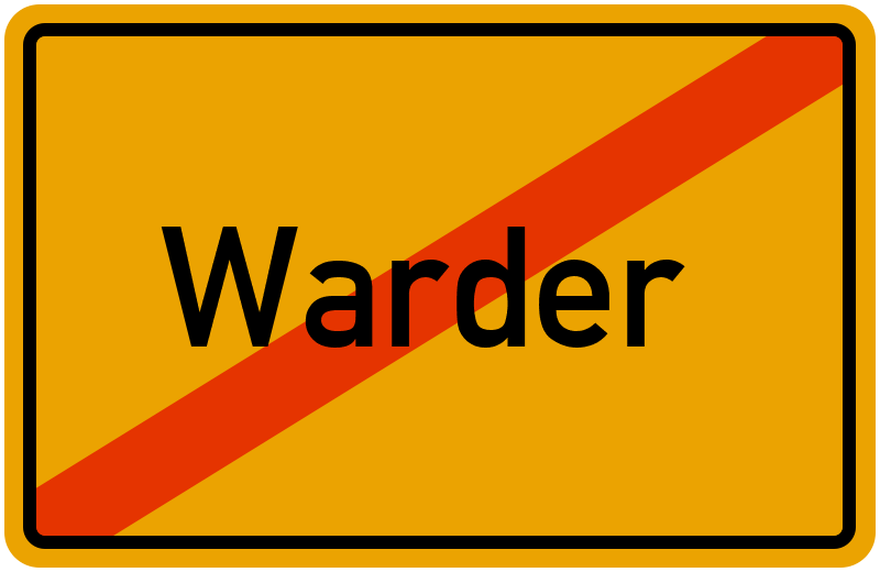 Ortsschild Warder