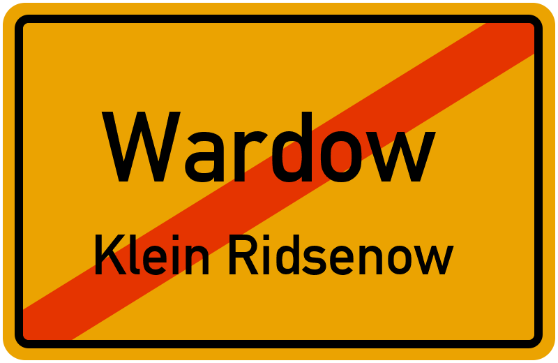 Ortsschild Wardow
