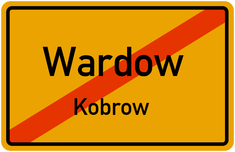 Ortsschild Wardow
