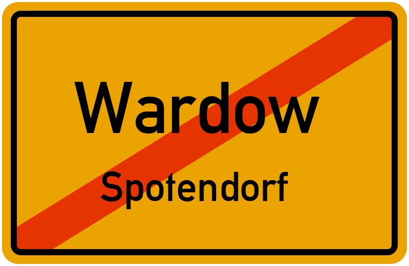 Ortsschild Wardow