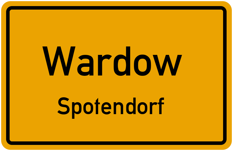 Ortsschild Wardow