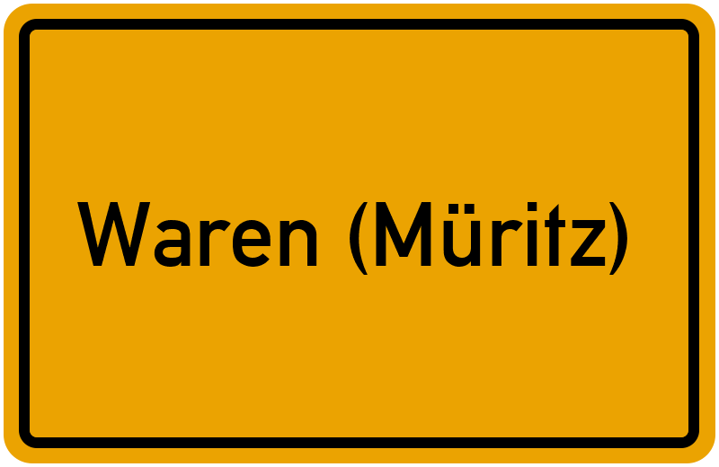 Ortsschild Waren (Müritz)