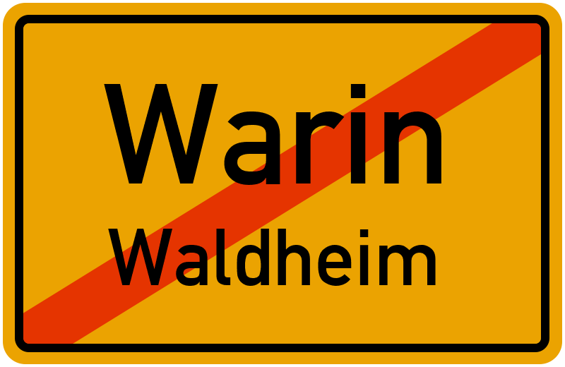Ortsschild Warin