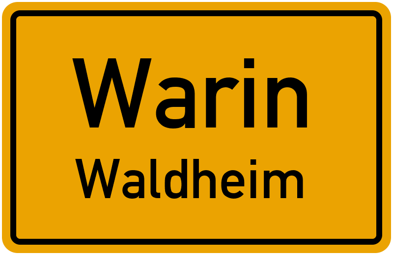 Ortsschild Warin