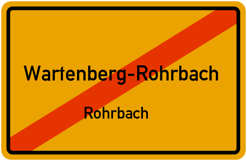 Ortsschild Wartenberg-Rohrbach