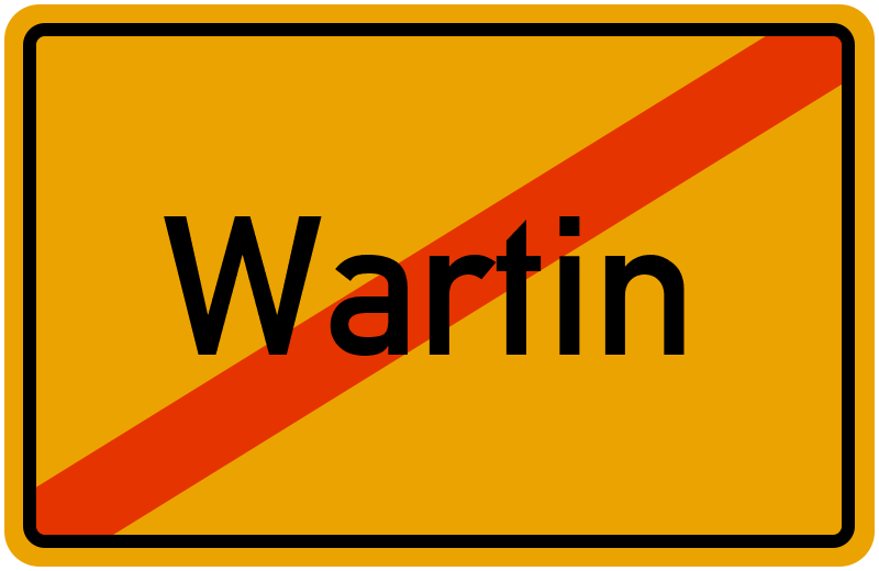 Ortsschild Wartin