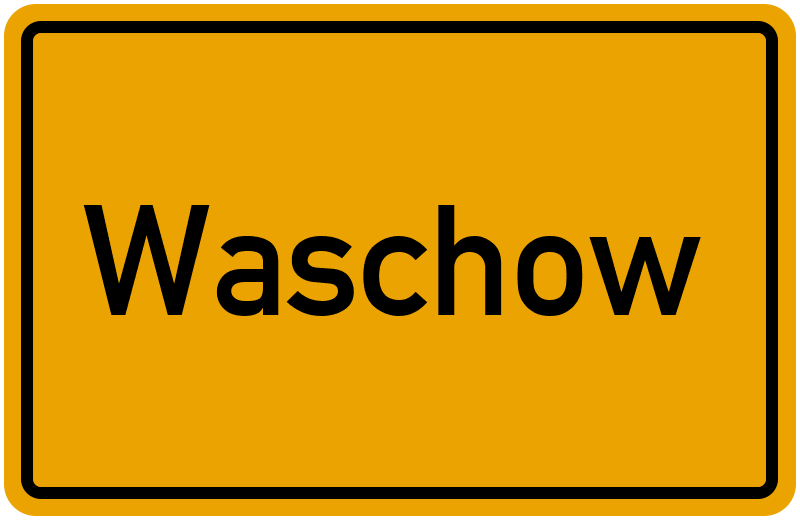 Ortsschild Waschow