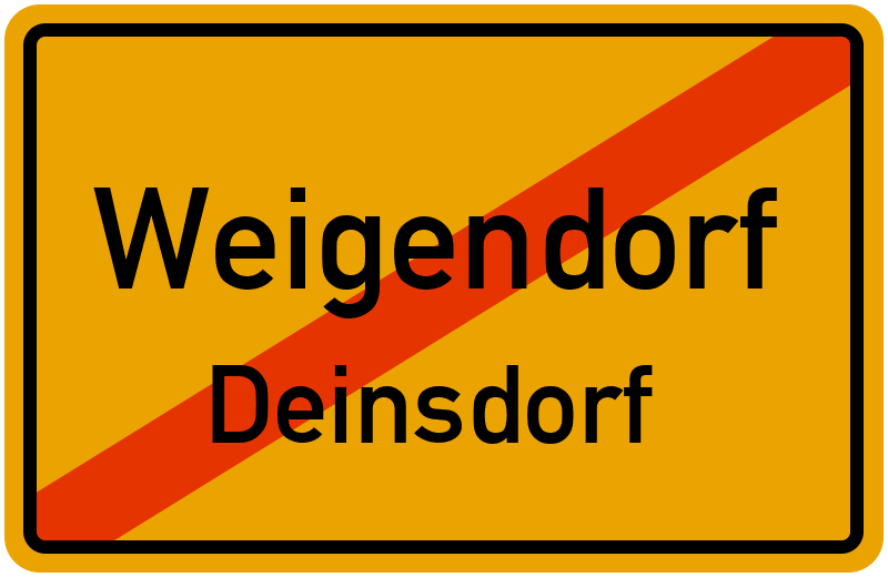 Ortsschild Weigendorf