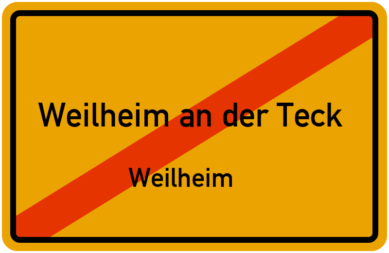 Ortsschild Weilheim an der Teck