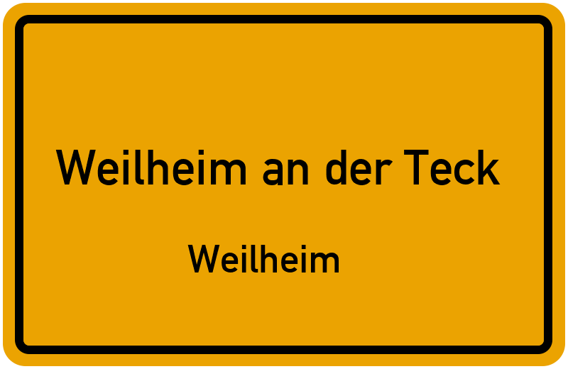 Ortsschild Weilheim an der Teck