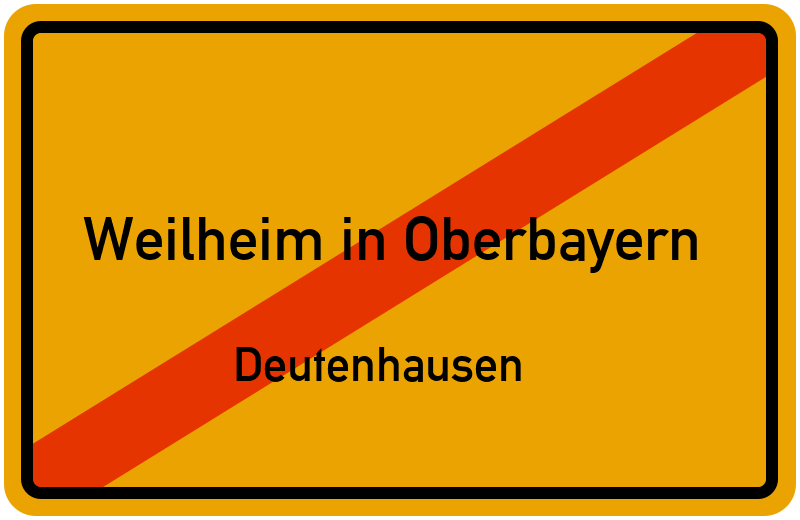 Ortsschild Weilheim in Oberbayern