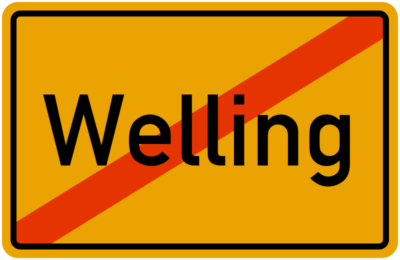 Ortsschild Welling