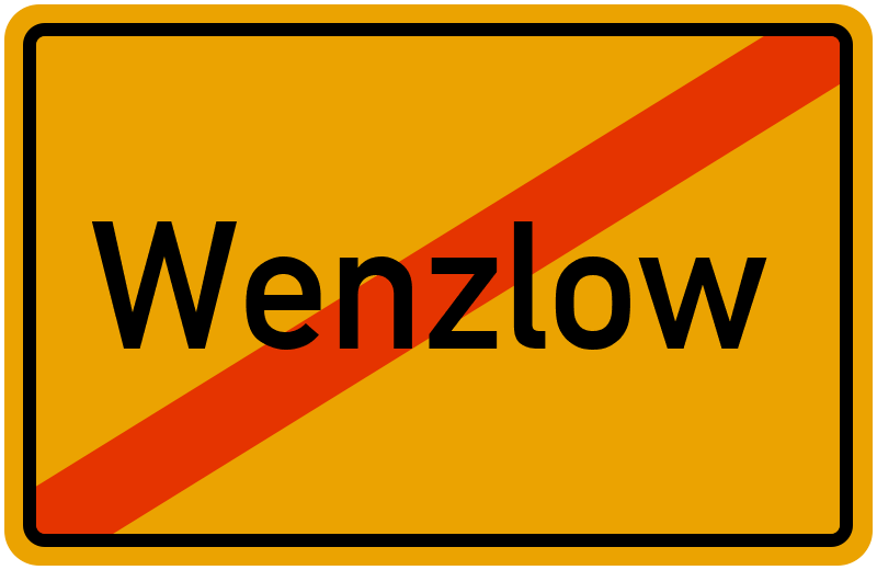 Ortsschild Wenzlow