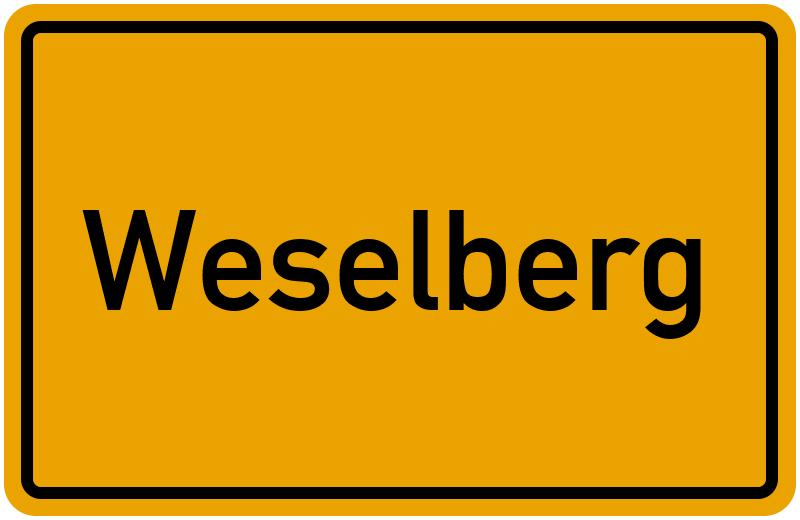 Ortsschild Weselberg