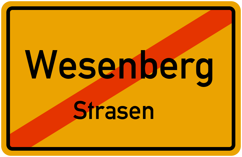 Ortsschild Wesenberg