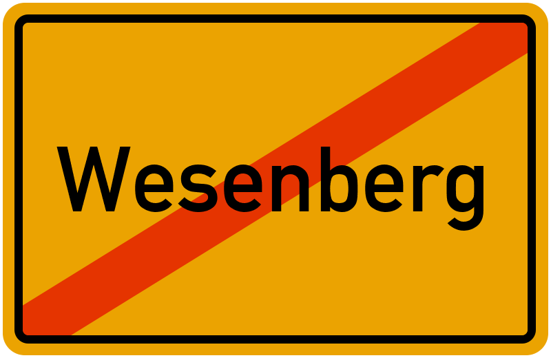 Ortsschild Wesenberg