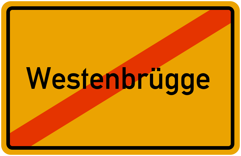 Ortsschild Westenbrügge