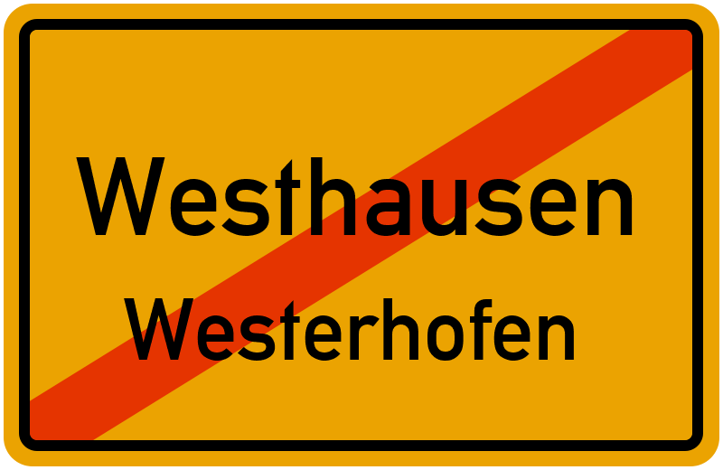 Ortsschild Westhausen
