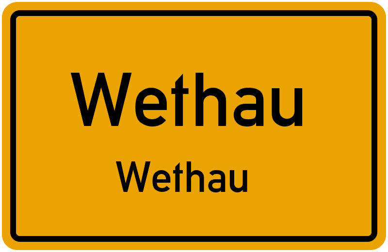 Ortsschild Wethau