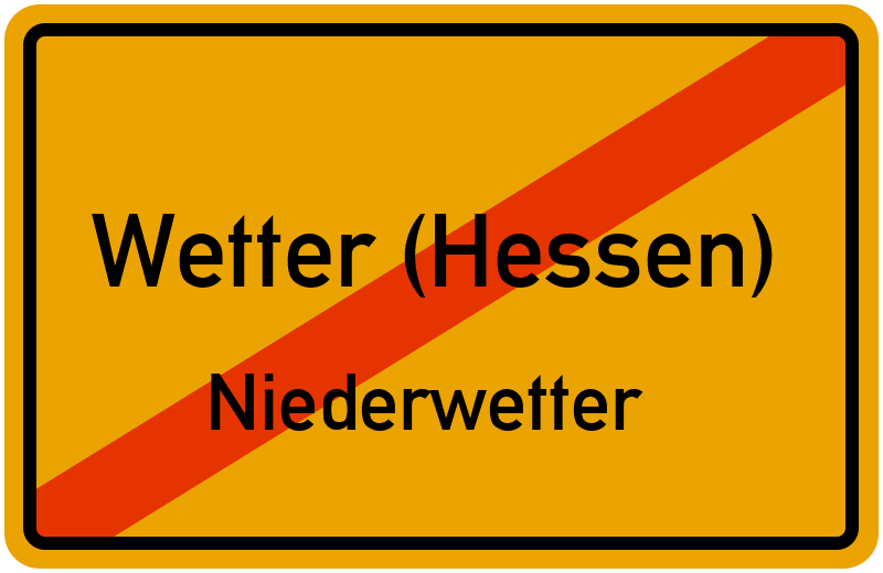 Ortsschild Wetter (Hessen)