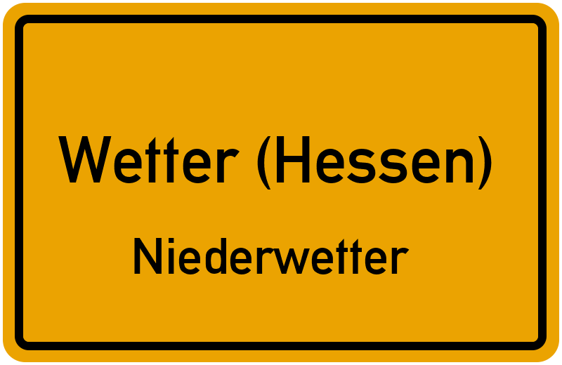 Ortsschild Wetter (Hessen)