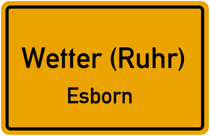 Ortsschild Wetter (Ruhr)