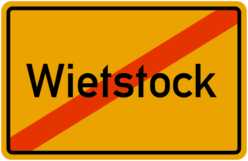 Ortsschild Wietstock