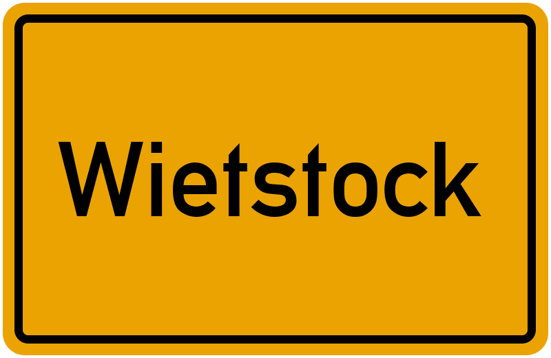 Ortsschild Wietstock