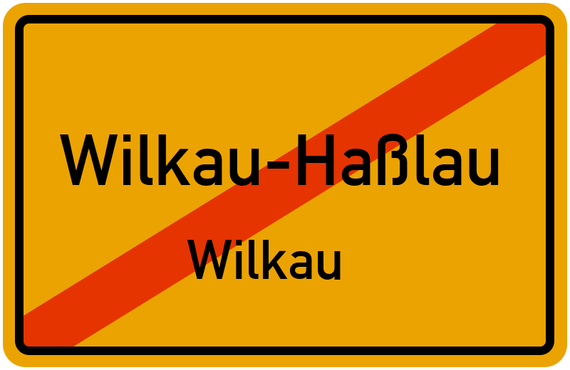 Ortsschild Wilkau-Haßlau
