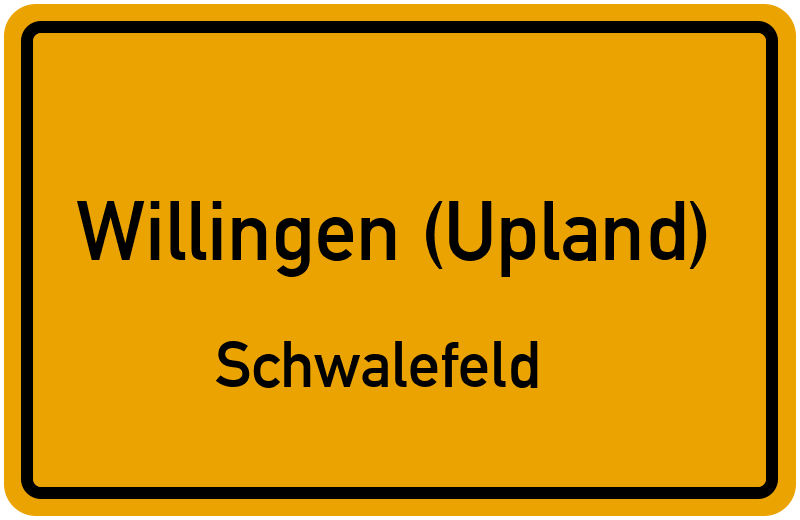 Ortsschild Willingen (Upland)