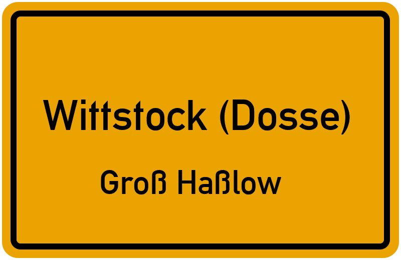 Ortsschild Wittstock (Dosse)