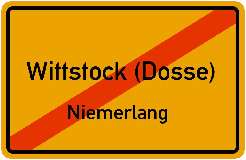 Ortsschild Wittstock (Dosse)