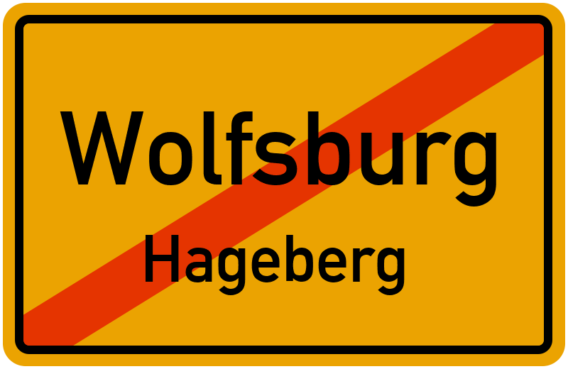 Ortsschild Wolfsburg