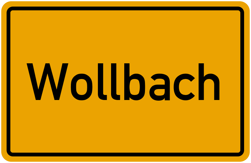 Ortsschild Wollbach